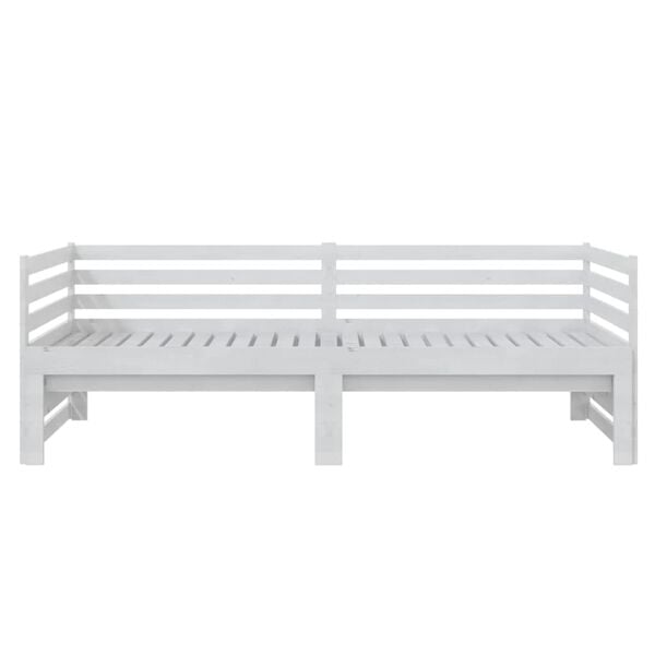 vidaXL Καναπές Κρεβάτι Λευκός 2 x (90 x 200) εκ. από Μασίφ Ξύλο Πεύκου
