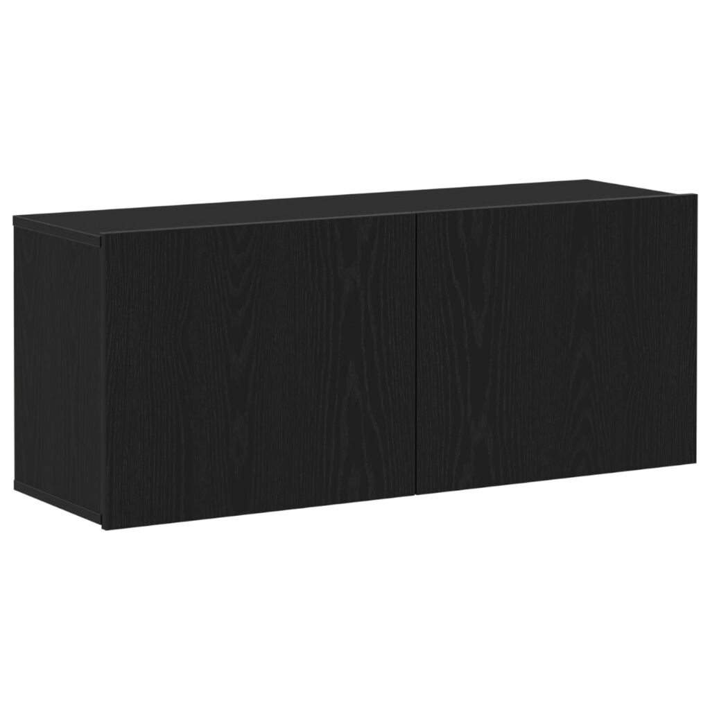 vidaXL Ντουλάπι Τοίχου Τηλεόρασης Μαύρη Δρυς 100x30x41 εκ. Επεξεργασμένο Ξύλο