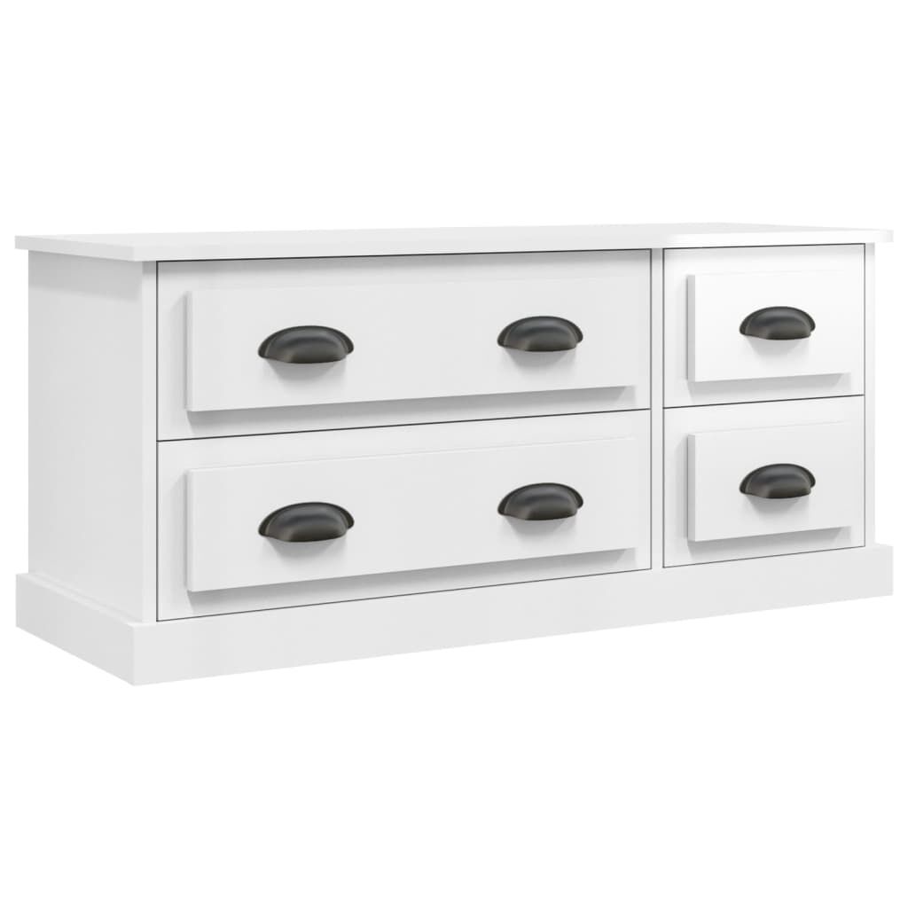vidaXL Έπιπλο Τηλεόρασης Γυαλ. Λευκό 100x35,5x45εκ. Επεξεργασμένο Ξύλο