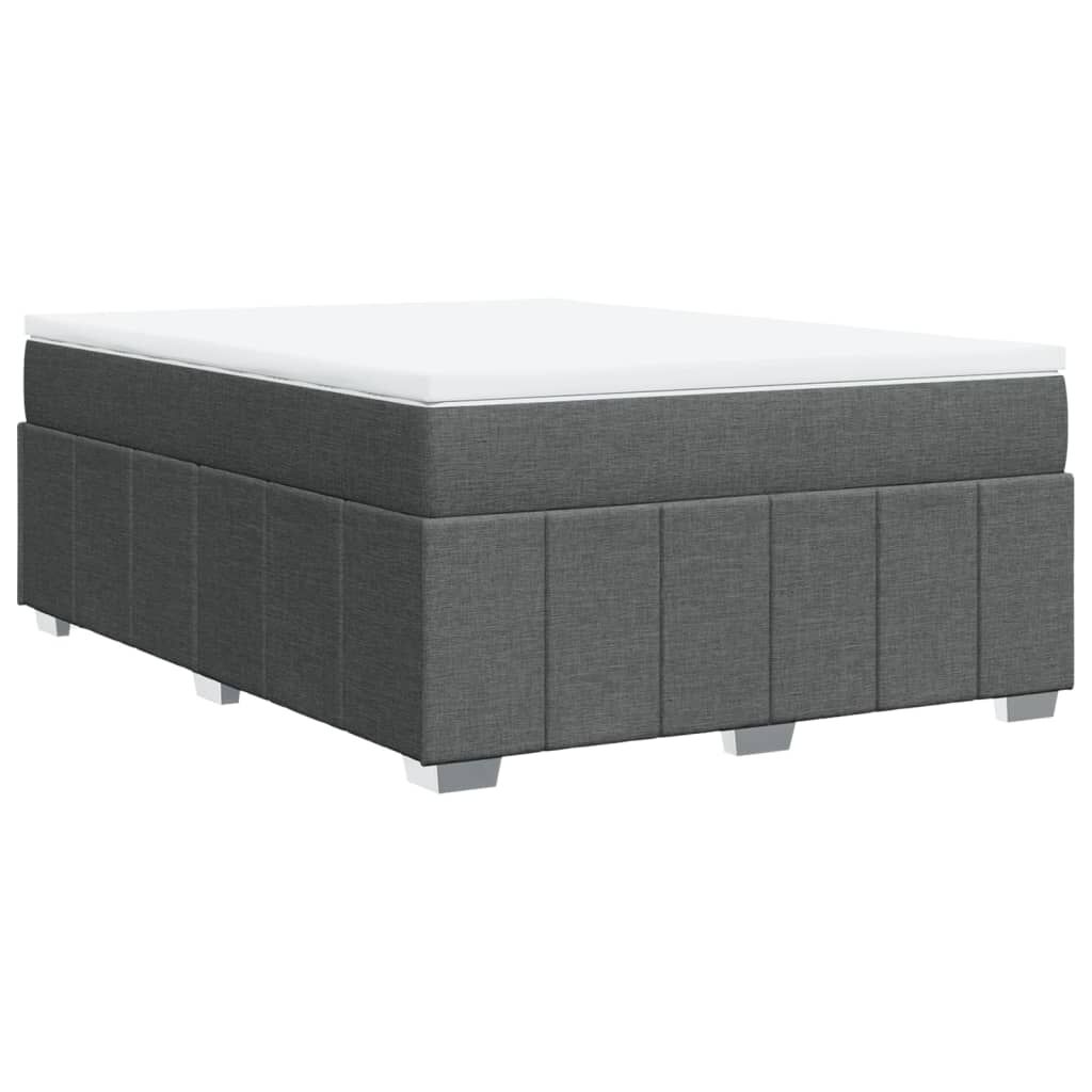 vidaXL Κρεβάτι Boxspring με Στρώμα Σκούρο Γκρι 160x200 εκ Υφασμάτινο