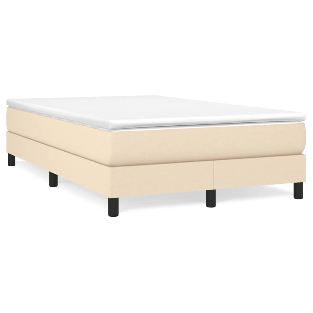 vidaXL Κρεβάτι Boxspring με Στρώμα Κρεμ 120x190 εκ. Υφασμάτινο