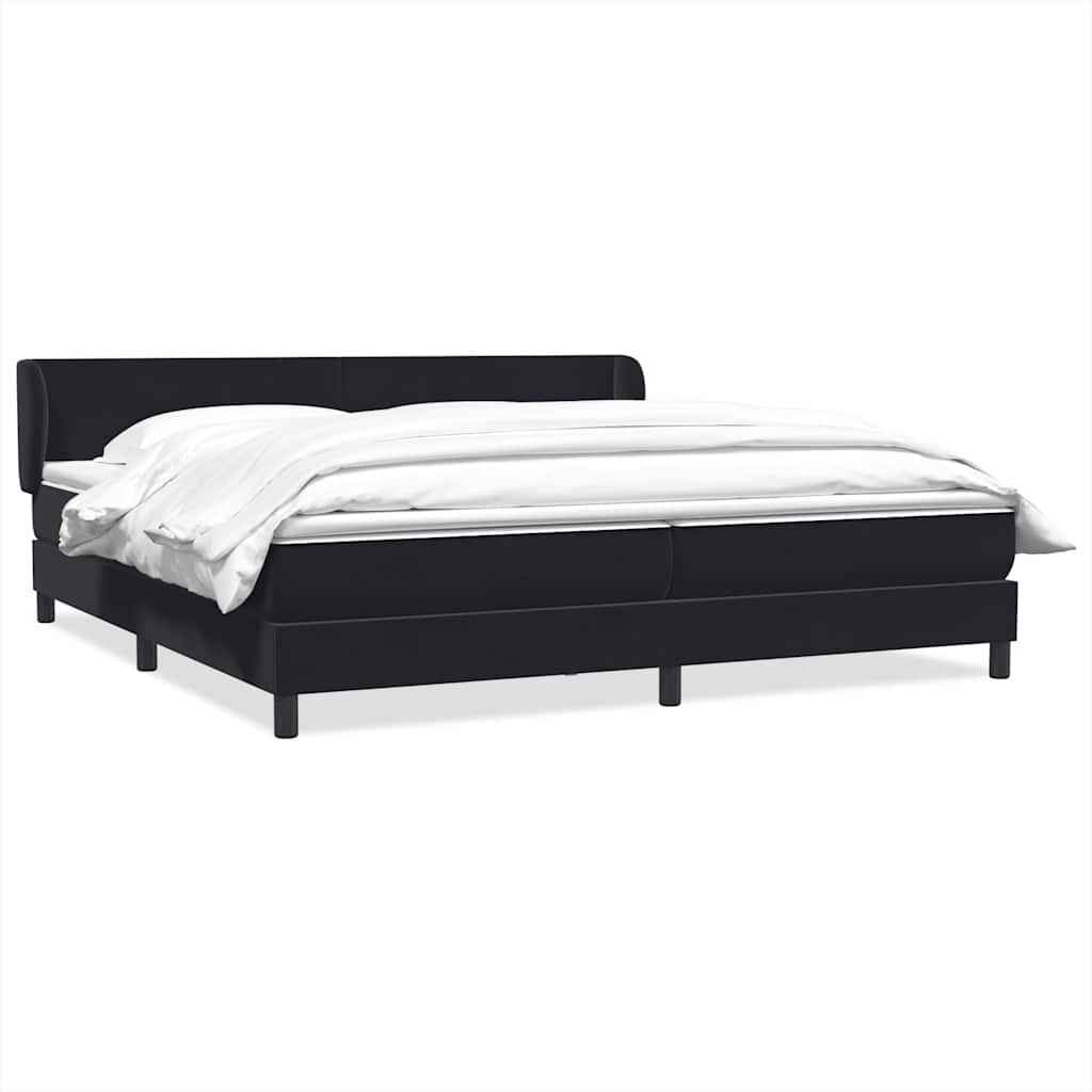 vidaXL Κρεβάτι Box Spring με στρώματα Μαύρο 180x220 cm Βελούδινο