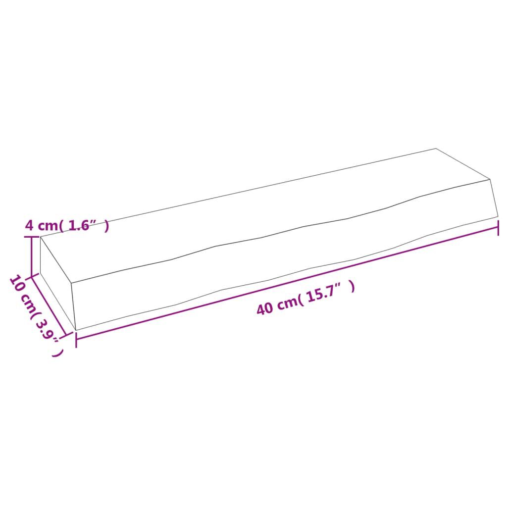 vidaXL Ράφι Τοίχου Ανοιχτό Καφέ 40x10x4 εκ. Επεξεργ. Μασίφ Ξύλο Δρυός