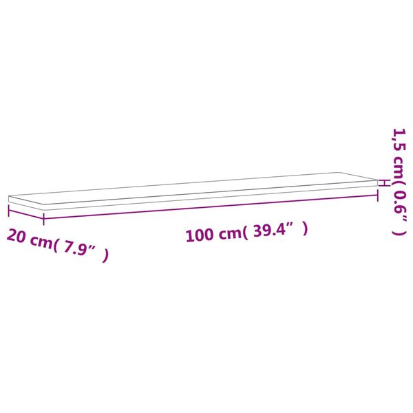 vidaXL Ράφι Τοίχου 100x20x1,5 εκ. από Μασίφ Ξύλο Οξιάς