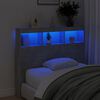 vidaXL Κεφαλάρι με Αποθηκ. Χώρο & LED Γκρι Σκυρ. 120x17x102 εκ.