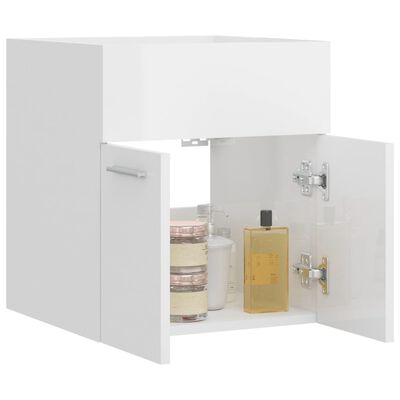 vidaXL Ντουλάπι Νιπτήρα Γυαλιστερό Λευκό 41 x 38,5 x 46 εκ Μοριοσανίδα