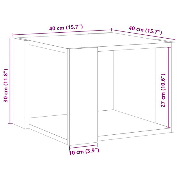 vidaXL Τραπεζάκι σαλονιού Artisan Oak 40x40x30 cm Κατασκευασμένο ξύλο