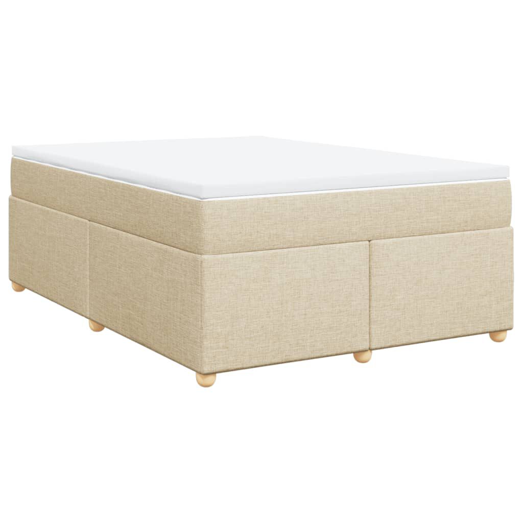 vidaXL Κρεβάτι Boxspring με Στρώμα Κρεμ 140x200 εκ. Υφασμάτινο