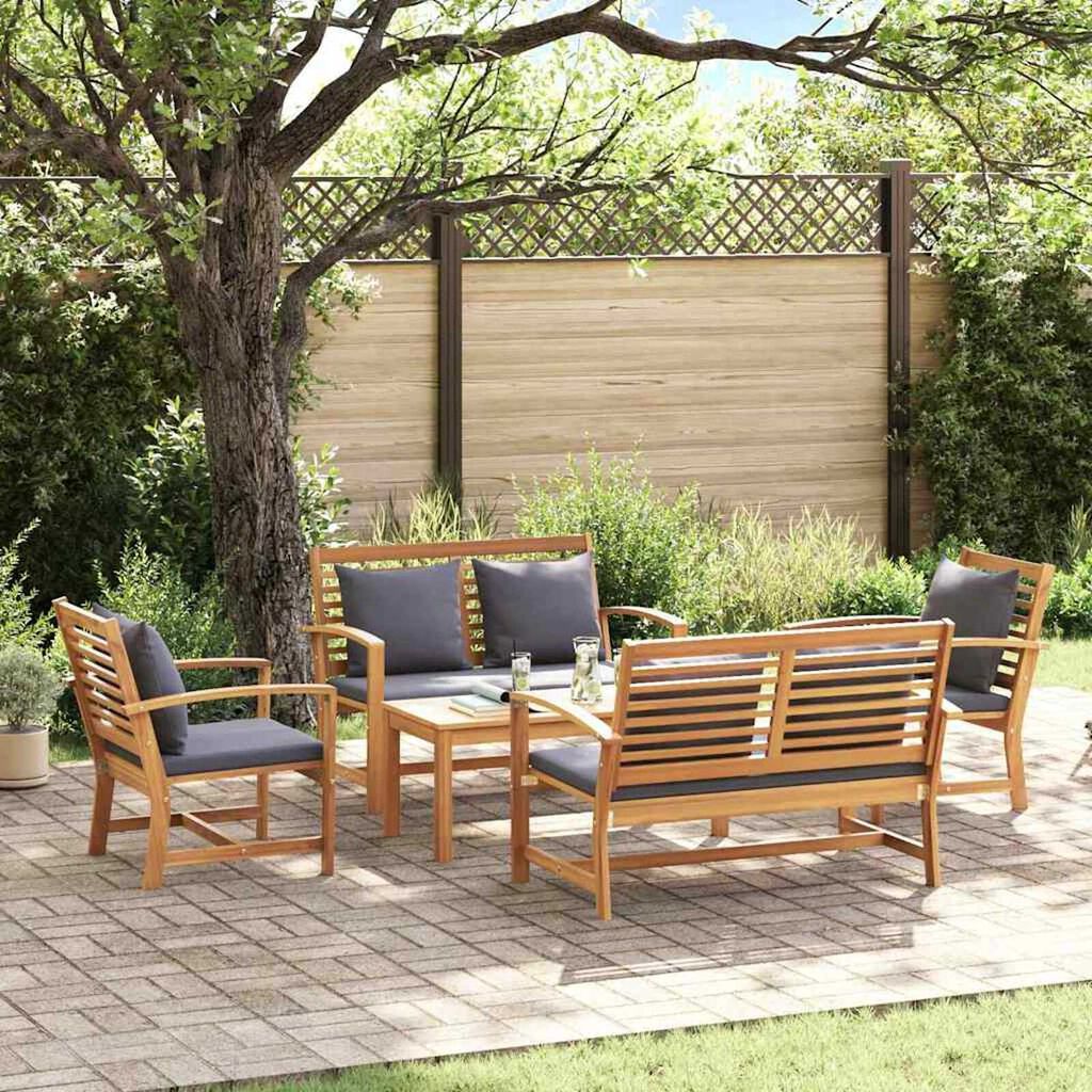 Σετ Καναπέ Κήπου 5 pcs Φυσικό Μασίφ ξύλο teak