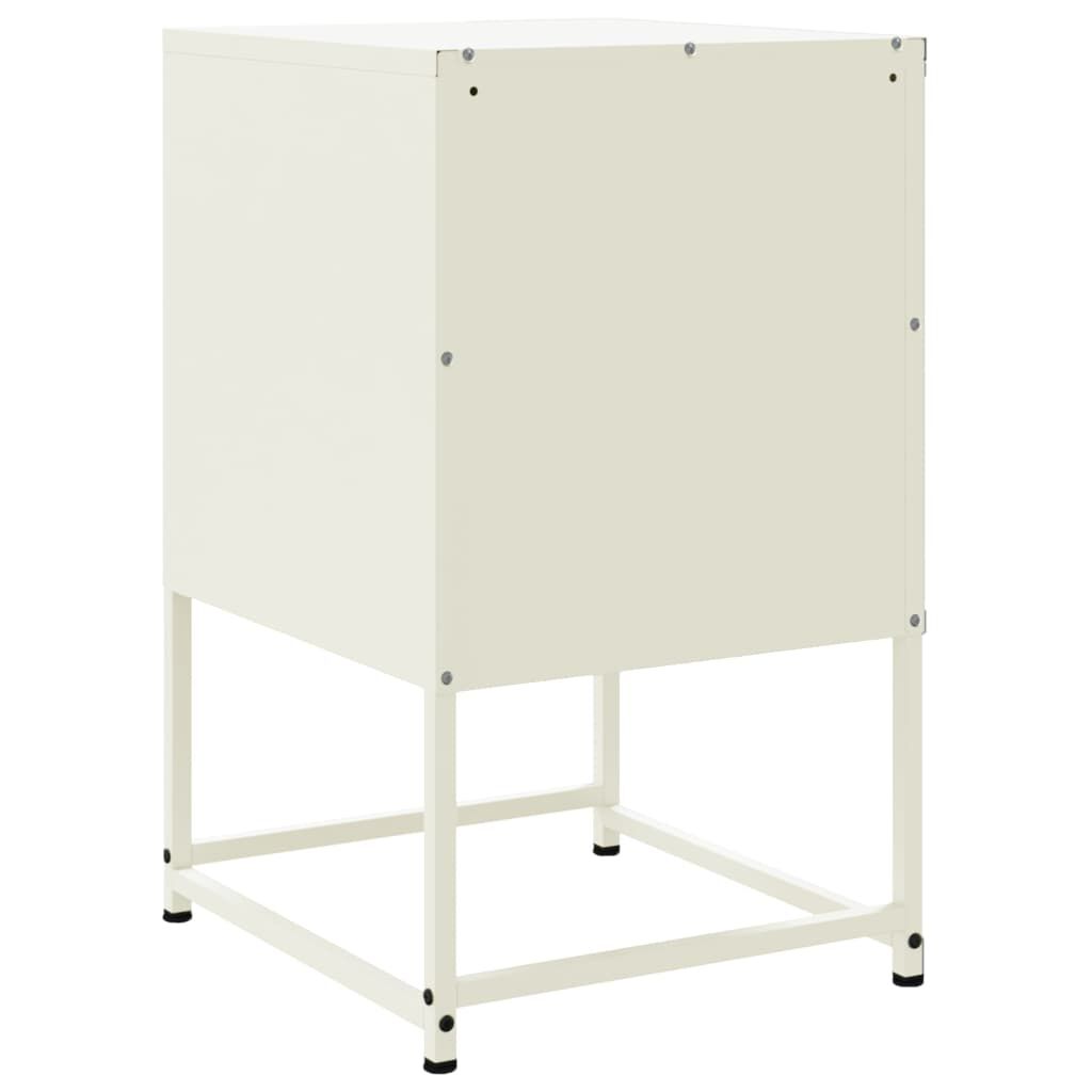 vidaXL Κομοδίνο Λευκό 36x39x60,5 εκ. από Χάλυβα