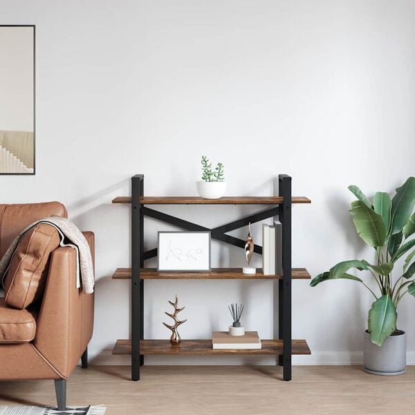 vidaXL Ράφι Βιβλίων Καπνιστό Δρύς 100 x 33,5 x 102 εκ