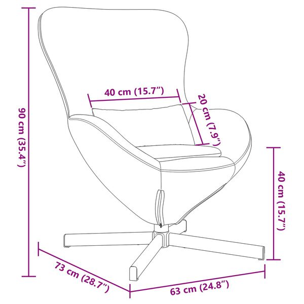 vidaXL Πολυθρόνα Αυγού Στην Απόχρωση Αστυνομίας Μπλε Βελούδο