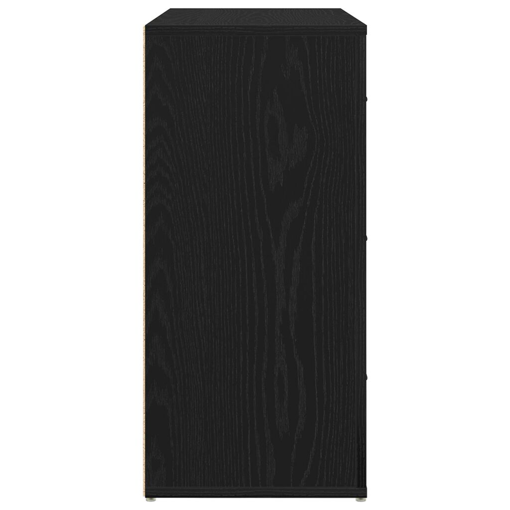 vidaXL Μπουφές Μαύρο Δρυς 33x80x70 εκ. Κατασκευασμένο ξύλο