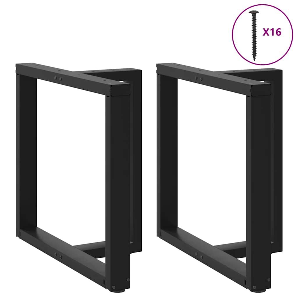vidaXL Πόδια Τραπεζαρίας σε Σχήμα Τ, 2 τεμ. Μαύρο 80x35x(72-73) εκ. Ατσάλι