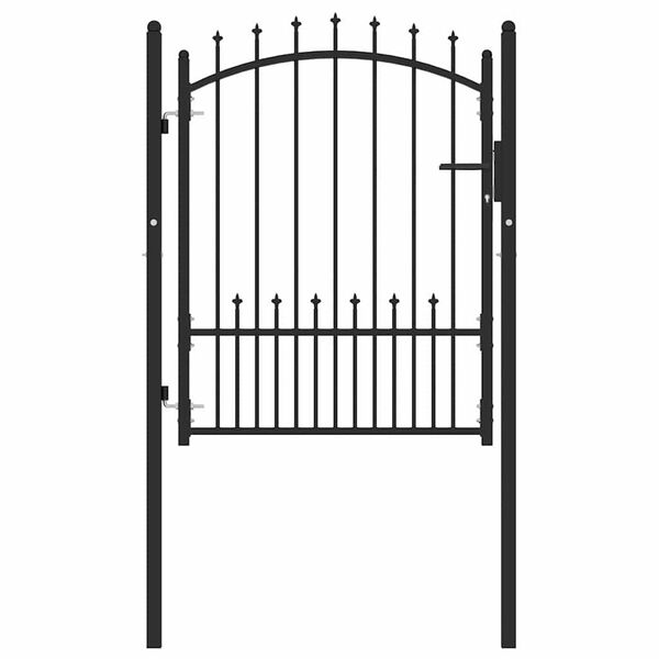vidaXL Πύλη Φράχτη Μαύρο 100 x 125 cm Ατσάλι με Επικάλυψη Πούδρας