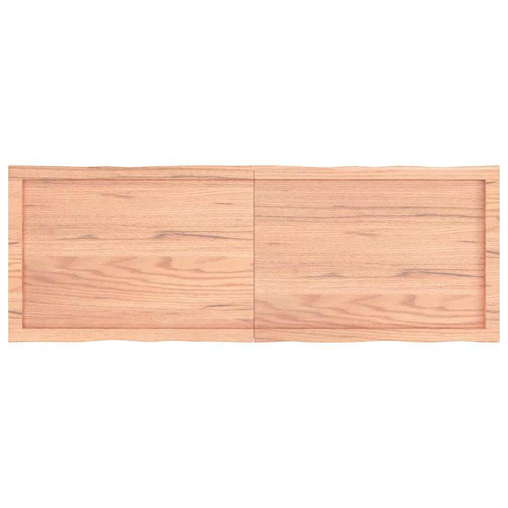 vidaXL Επιφ Τραπεζιού Αν Καφέ 140x50x(2-6)εκ.Ακατέργ. Μασίφ Ξύλο Δρυός