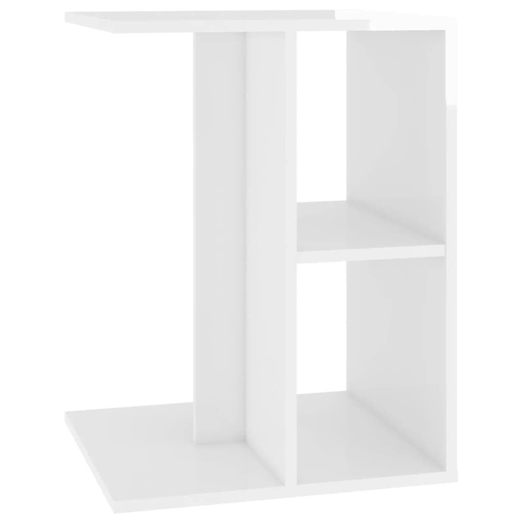 vidaXL Τραπέζι Βοηθητικό Γυαλιστερό Λευκό 60 x 40 x 45 εκ. Μοριοσανίδα