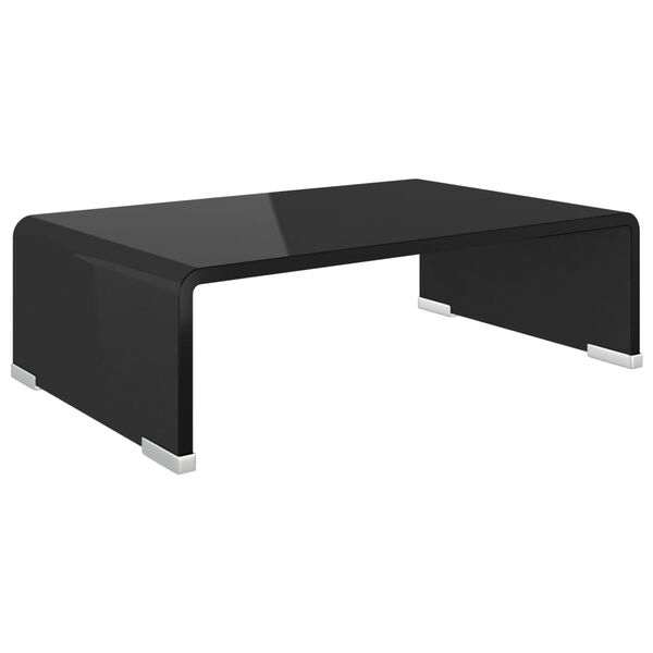 vidaXL Βάση Τηλεόρασης/Οθόνης Μαύρη 40 x 25 x 11 εκ. Γυάλινη
