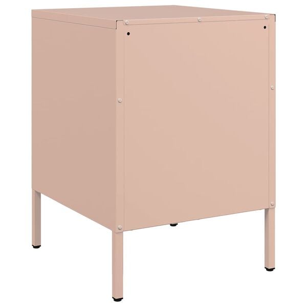 vidaXL Κομοδίνο Ροζ 36x39x50,5 εκ. από Χάλυβα