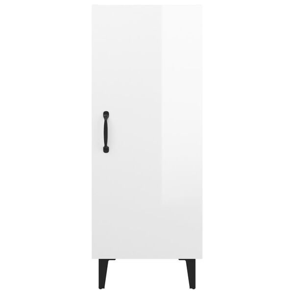 vidaXL Ντουλάπι Γυαλιστερό Λευκό 34,5x34x90 εκ. Επεξεργασμένο Ξύλο