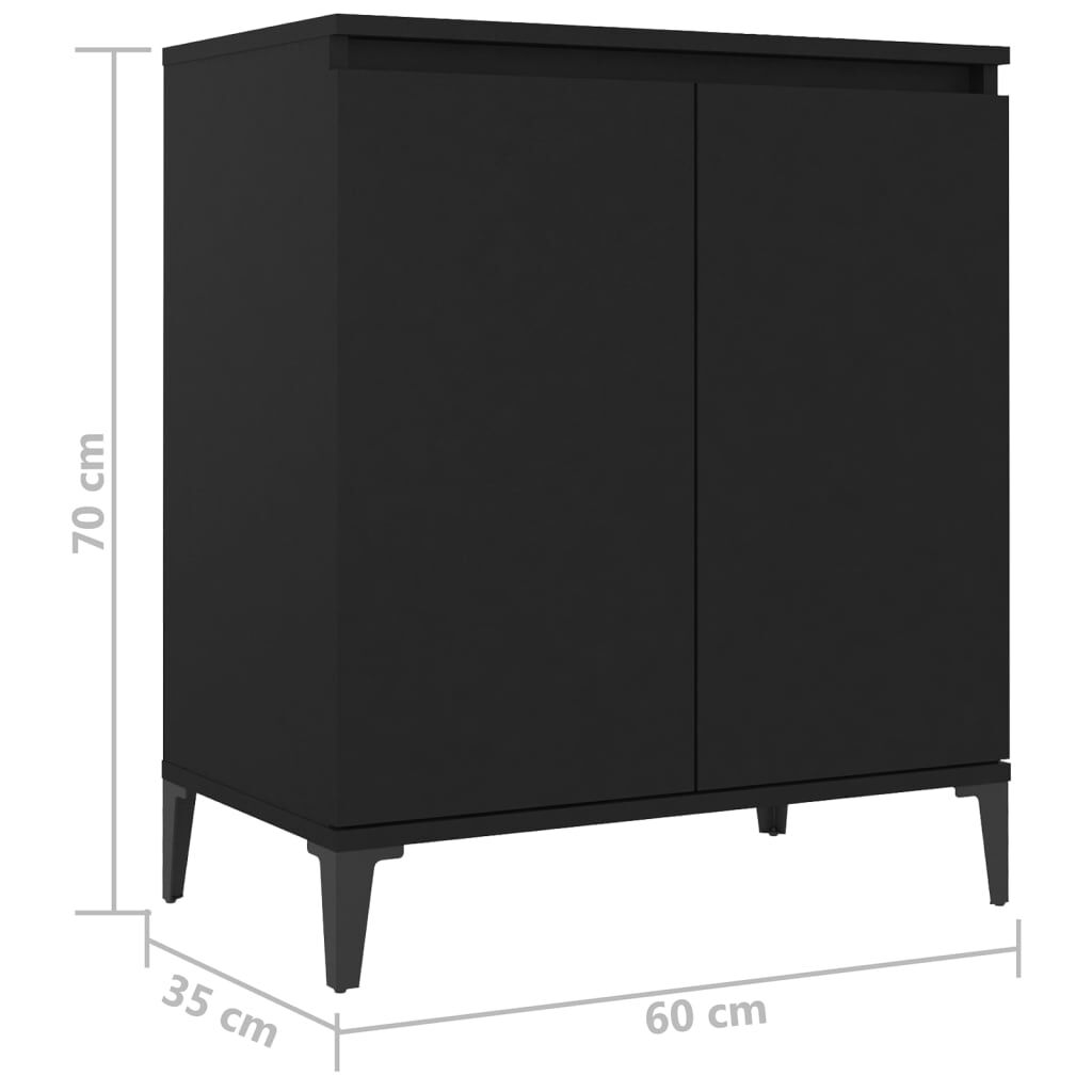 vidaXL Ντουλάπι Μαύρο 60x35x70 εκ. από Επεξεργασμένο Ξύλο