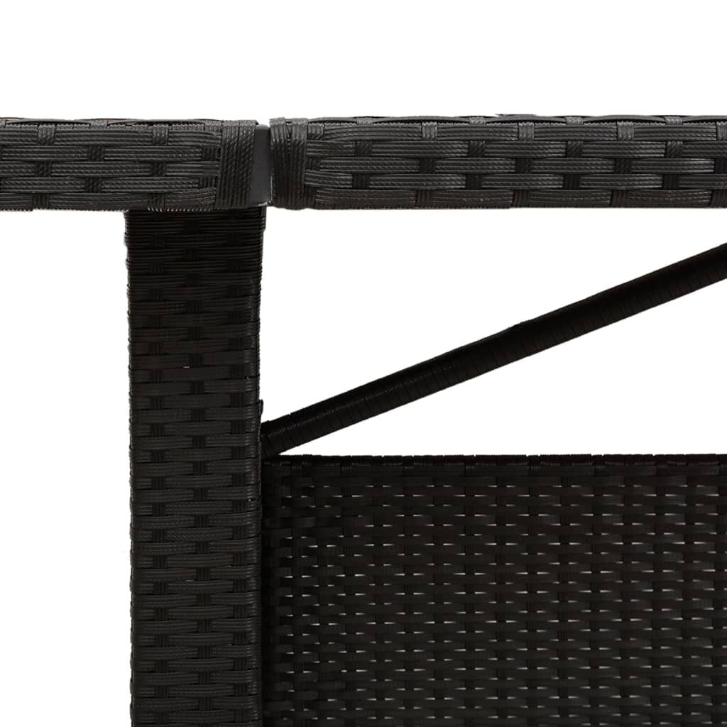 vidaXL Τραπέζι Κήπου Επιφάνεια Ακακίας Μαύρο 240x90x75 εκ Συνθ Ρατάν