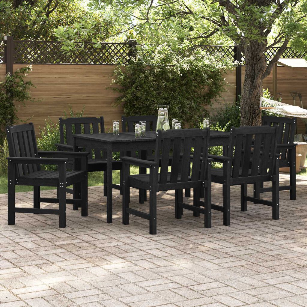 vidaXL Καρέκλες Φαγητού Κήπου 6 τεμ Μαύρο 65,5x55,5x88 εκ. HDPE