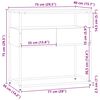 vidaXL Τραπέζι Κονσόλα Γκρι Sonoma 75x40x75 εκ. Επεξεργασμένο Ξύλο