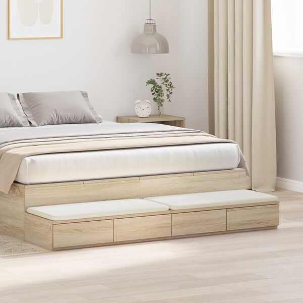 vidaXL Συρτάρια κρεβατιού με συρτάρι Sonoma Δρυς 135 x 36.5 x 16.5 εκ