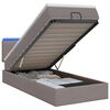 vidaXL &Kappa;&rho;&epsilon;&beta;ά&tau;&iota; Ottoman &mu;&epsilon; &Sigma;&tau;&rho;ώ&mu;&alpha; &kappa;&alpha;&iota; LED Taupe 90 x 190 cm Ύ&phi;&alpha;&sigma;&mu;&alpha;