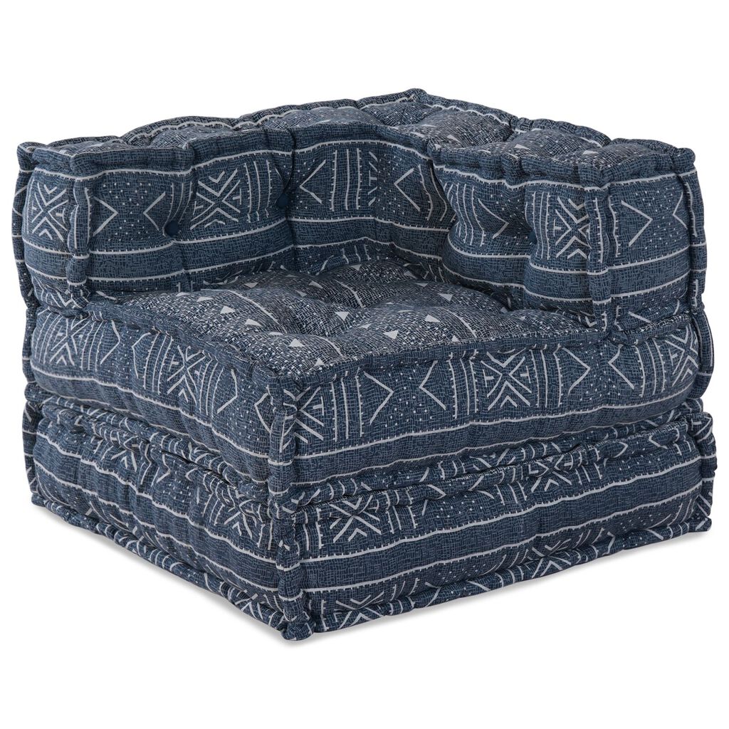 vidaXL Μοδάτος Πουφ Indigo 70x70x54 Υφασμάτινος