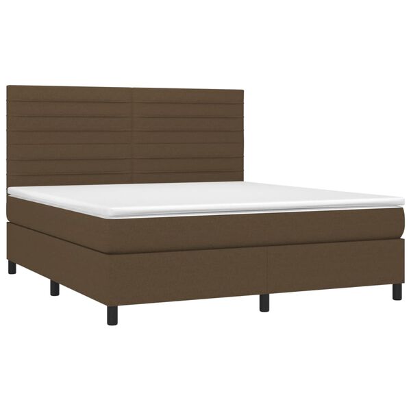 vidaXL &Kappa;&rho;&epsilon;&beta;ά&tau;&iota; Boxspring &mu;&epsilon; &Sigma;&tau;&rho;ώ&mu;&alpha; & LED &Sigma;&kappa;.&Kappa;&alpha;&phi;έ 180x200&epsilon;&kappa;. &Upsilon;&phi;&alpha;&sigma;&mu;ά&tau;&iota;&nu;&omicron;