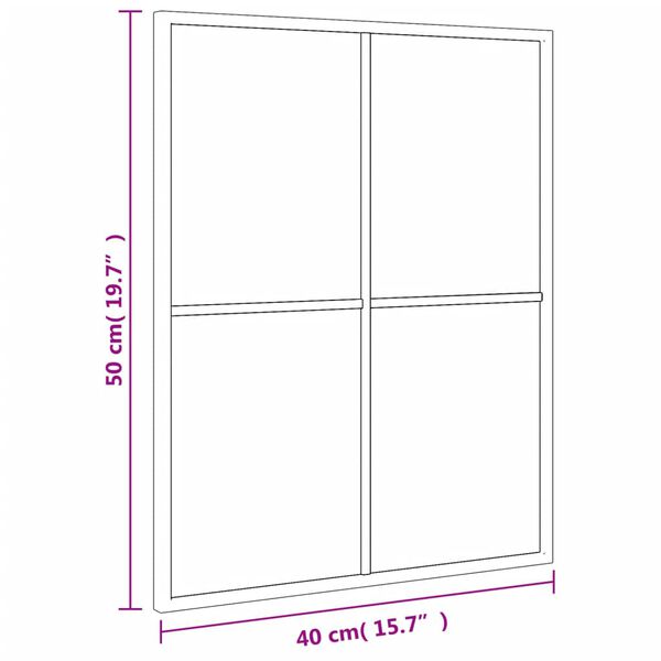 vidaXL Καθρέφτης Ορθογώνιος Μαύρος 40 x 50 εκ. από Σίδερο