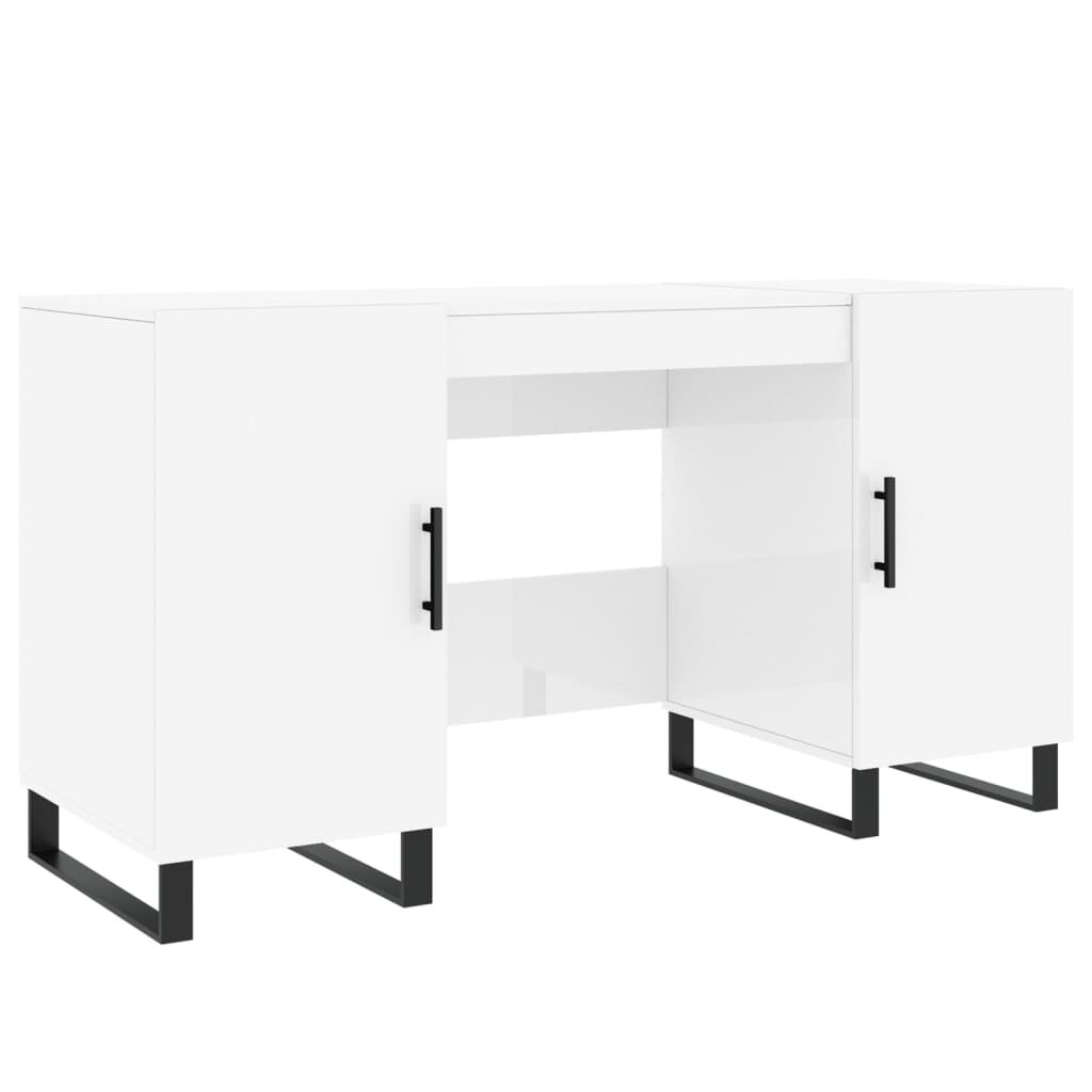 vidaXL Γραφείο Γυαλιστερό Λευκό 140x50x75 εκ. Επεξεργασμένο Ξύλο
