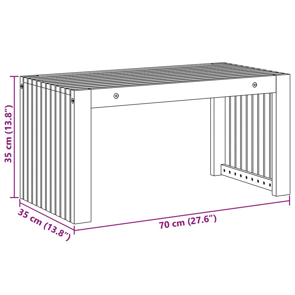 vidaXL Τραπεζάκι Καφέ 70x35x35 εκ. Συμπαγές Ξύλο Ακακίας