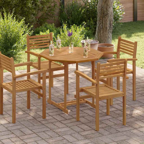 vidaXL &Epsilon;&pi;&iota;&phi;ά&nu;&epsilon;&iota;&alpha; &Tau;&rho;&alpha;&pi;&epsilon;&zeta;&iota;&omicron;ύ &Omicron;&kappa;&tau;ά&gamma;&omega;&nu;&eta; 90x90x2,5 &epsilon;&kappa;. &Mu;&alpha;&sigma;ί&phi; &Xi;ύ&lambda;&omicron; Teak