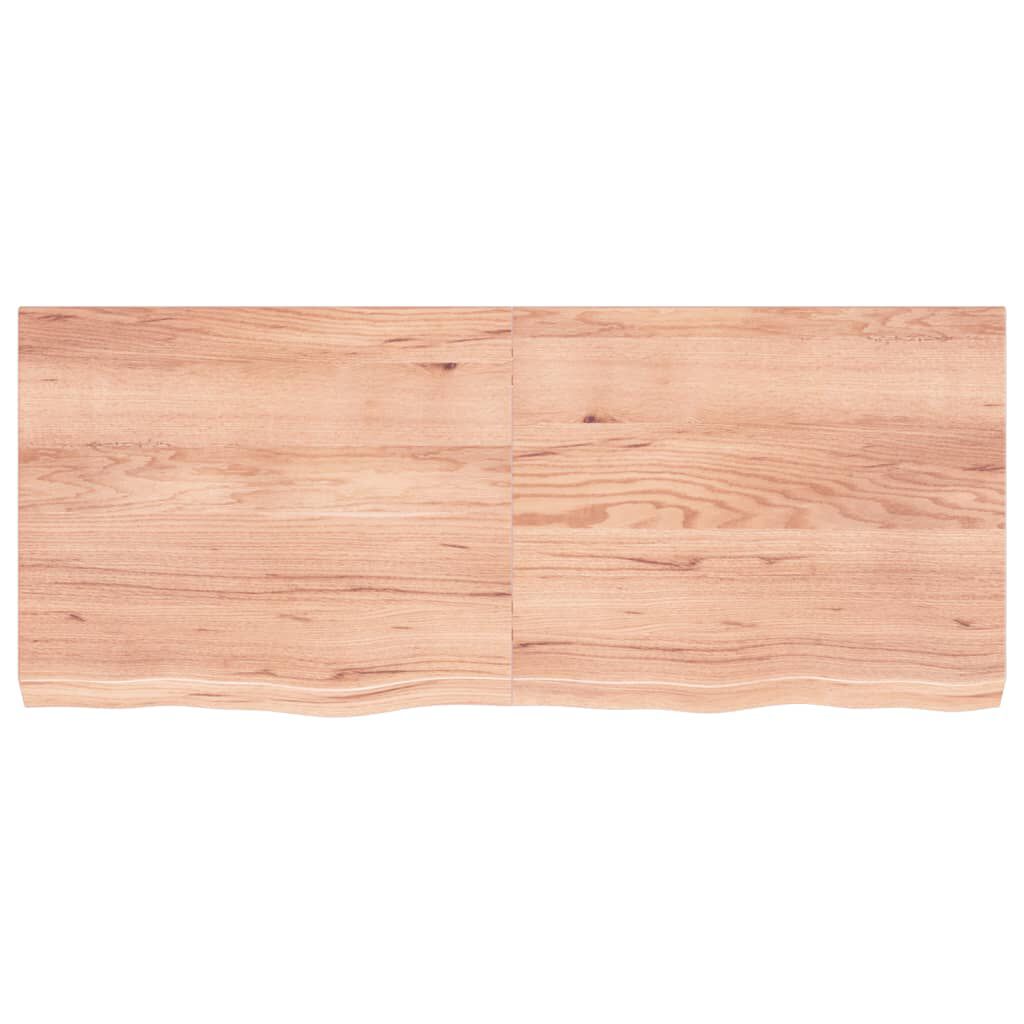 vidaXL Ράφι Τοίχου Ανοιχτό Καφέ 120x50x(2-6)εκ. Επεξ. Μασίφ Ξύλο Δρυός