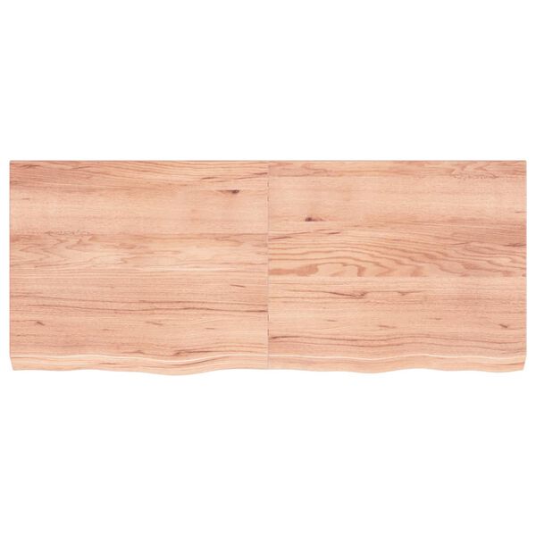 vidaXL Ράφι Τοίχου Ανοιχτό Καφέ 120x50x(2-6)εκ. Επεξ. Μασίφ Ξύλο Δρυός