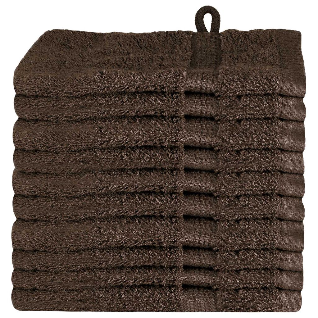 vidaXL Πετσέτες 10 pcs Καστανό 15 x 21 cm Βαμβάκι