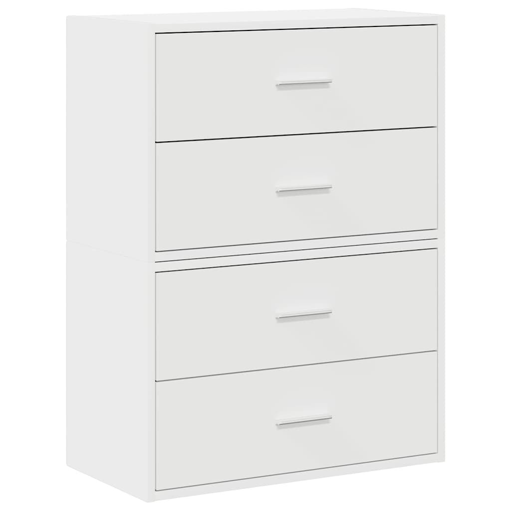 vidaXL Ντουλάπια με 2 συρτάρια 2 τεμάχια Λευκό 60x31x40 cm