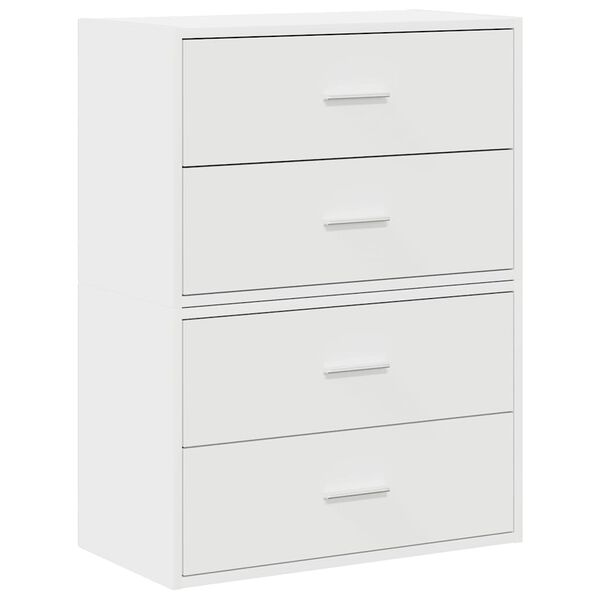 vidaXL Ντουλάπια με 2 συρτάρια 2 τεμάχια Λευκό 60x31x40 cm