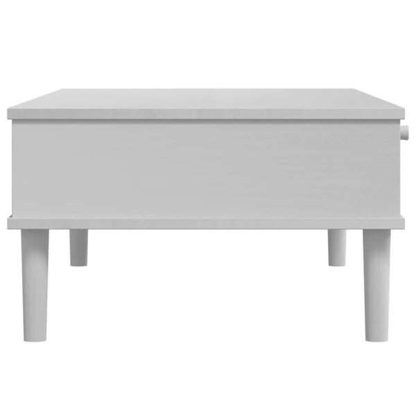 vidaXL Τραπεζάκι Σαλονιού SENJA Λευκό / Ρατάν 100x55x33 εκ. Μασίφ Ξύλο