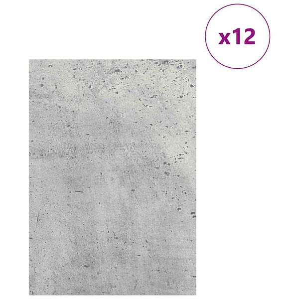 vidaXL Διακοσμητικά Πάνελ 12 pcs Γκρι σκυροδέματος 21 x 30 x 0.3 εκ