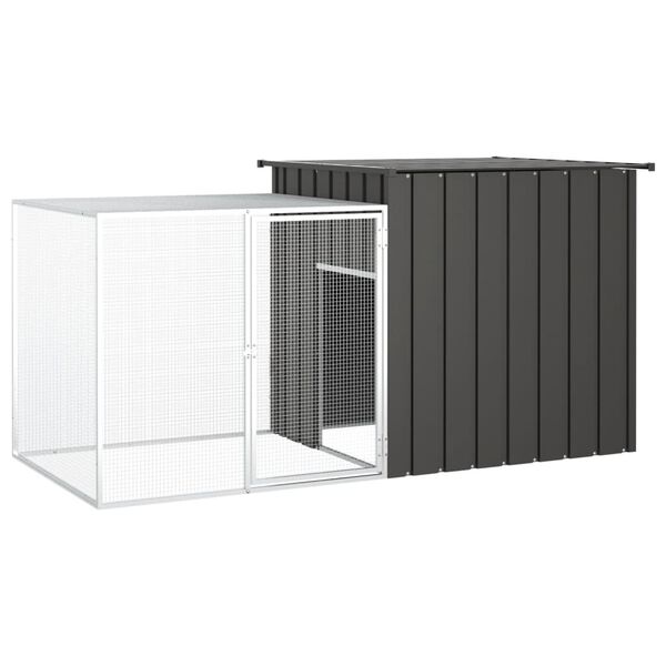 vidaXL Κλουβί Κουνελιών Ανθρακί 200x91x100 εκ. από Γαλβανισμένο Χάλυβα