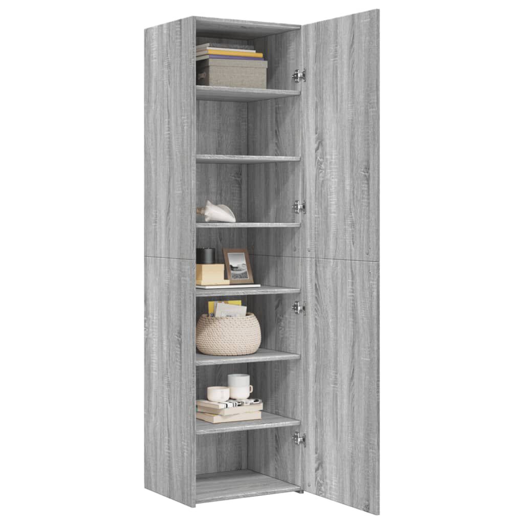 vidaXL Ντουλάπι Γκρι Sonoma 50x42,5x185 εκ. από Επεξεργασμένο Ξύλο