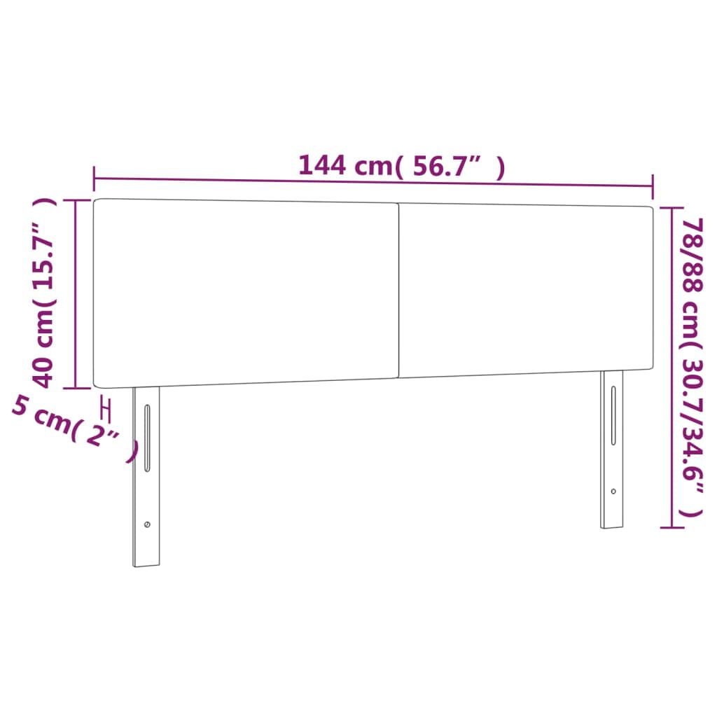 vidaXL Κεφαλάρια Κρεβατιού 2 τεμ. Γκρι 72x5x78/88 εκ. Συνθετικό Δέρμα