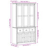 vidaXL Μπουφές BODO Λευκός 115,5x43x200,5 εκ. από Μασίφ Ξύλο Πεύκου