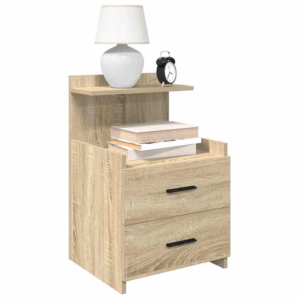 vidaXL Κομοδίνο με 2 Συρτάρια Χρώμα Sonoma Δρυς 40x36,5x62 εκ.