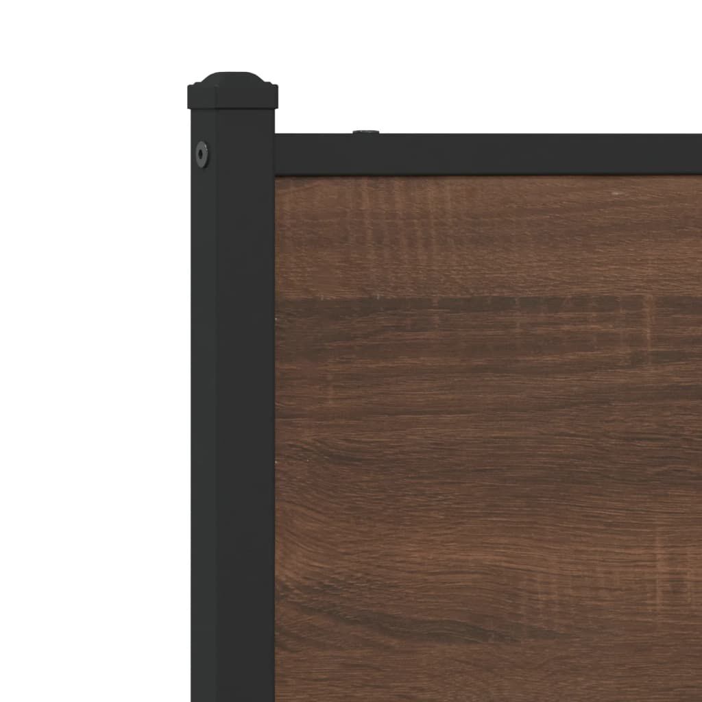 vidaXL Σκελετός Κρεβ. Χωρίς Στρώμα Καφέ Δρυς 160x200 εκ. Μεταλλικό
