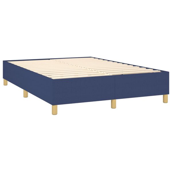 vidaXL Κρεβάτι Boxspring με Στρώμα Μπλε 140x200 εκ. Υφασμάτινο